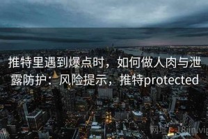 推特里遇到爆点时，如何做人肉与泄露防护：风险提示，推特protected