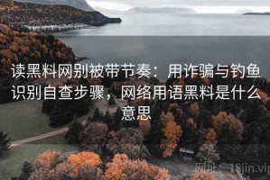 读黑料网别被带节奏：用诈骗与钓鱼识别自查步骤，网络用语黑料是什么意思