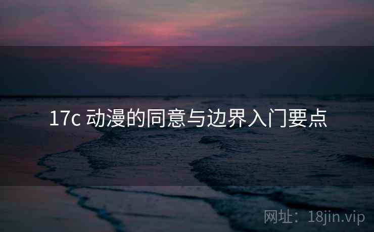 17c 动漫的同意与边界入门要点