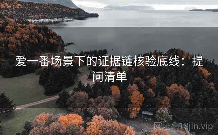 爱一番场景下的证据链核验底线：提问清单