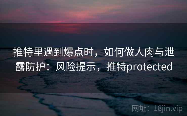推特里遇到爆点时，如何做人肉与泄露防护：风险提示，推特protected